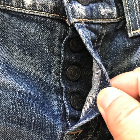 7 For All Mankind Josefina Skinny Jeans Women 25 Blue Low Rise Distressed 17226 - Picture 12 of 15